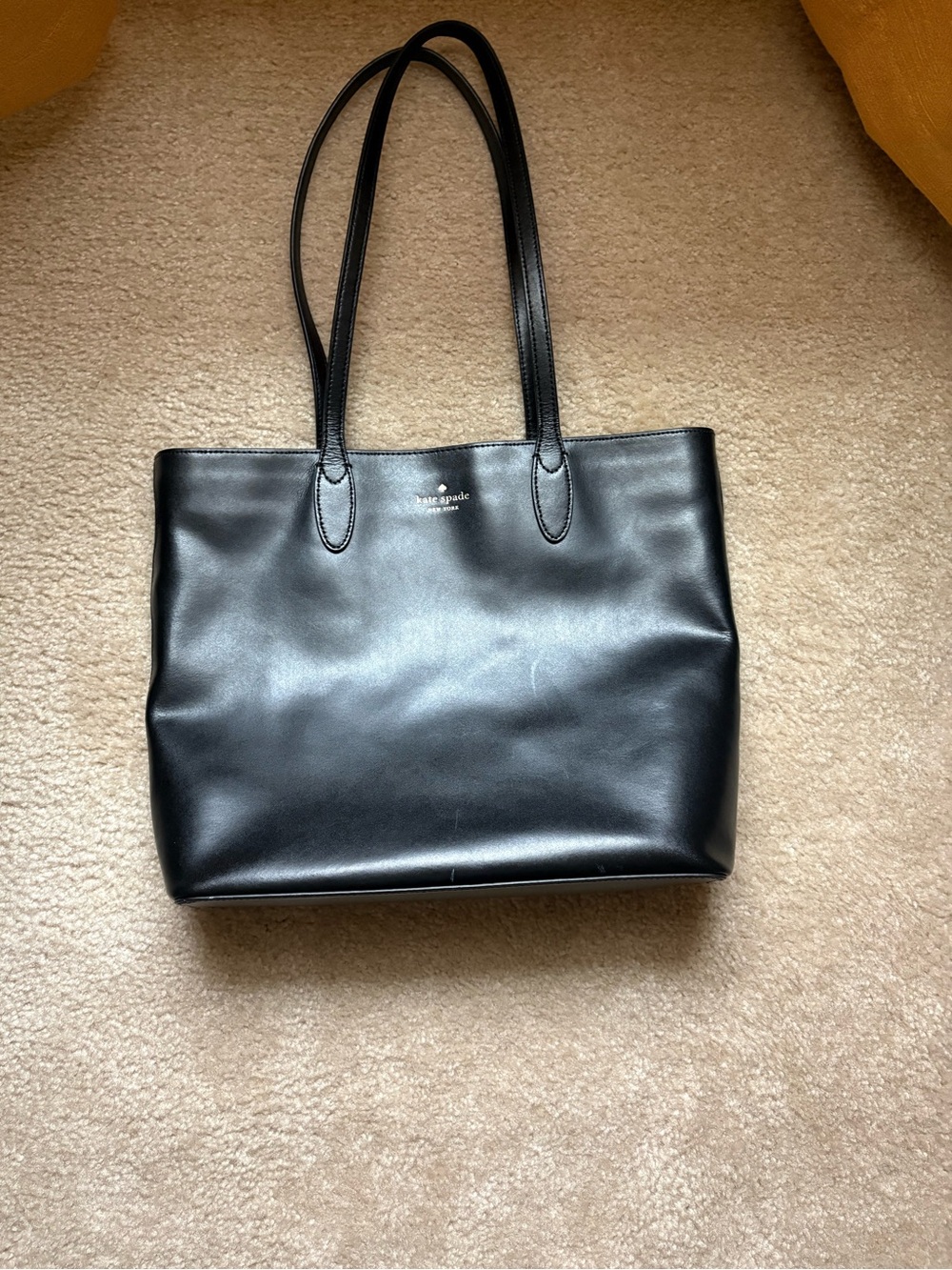 Kate spade Black Leather Messenger Tote Bag
